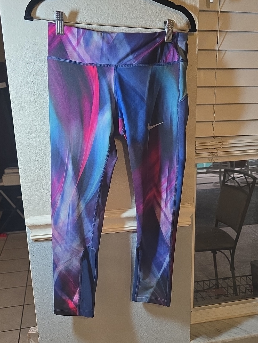 Nike Blue & Pink Abstract Print Leggings